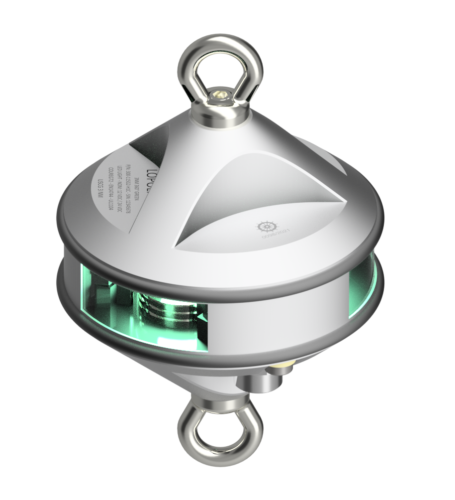 3nm 360° Green, hoist, silver anodized